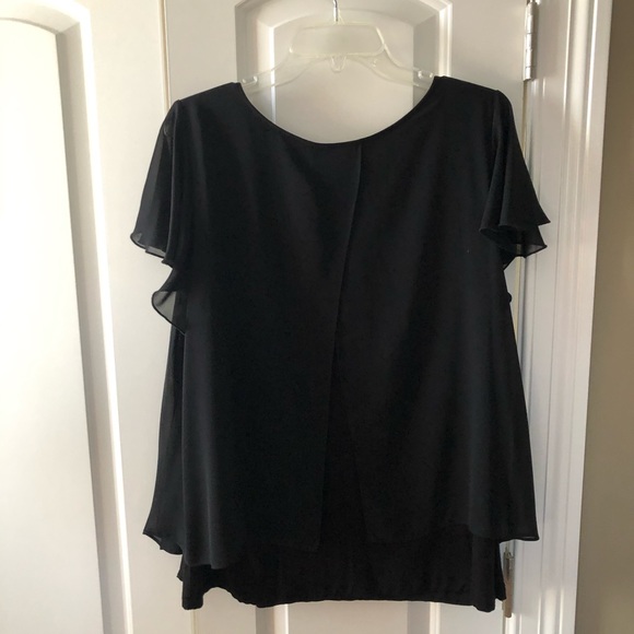 A. Byer Black Flutter Sleeve Top - Picture 6 of 8